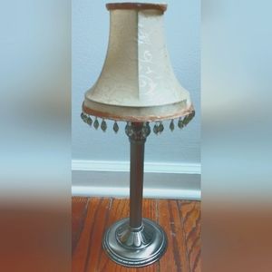 Beautiful Partylite Silver Satin  Candlestick Votive with Bejeweled Shade